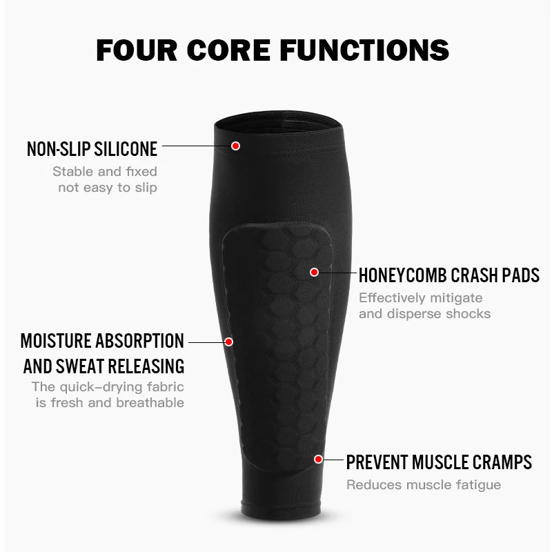 Lightweight Football Shin Guard Sleeve with Impact-Absorbing Foam