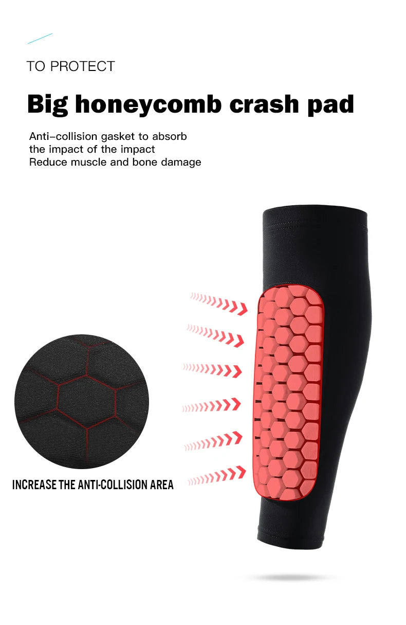 Lightweight Football Shin Guard Sleeve with Impact-Absorbing Foam